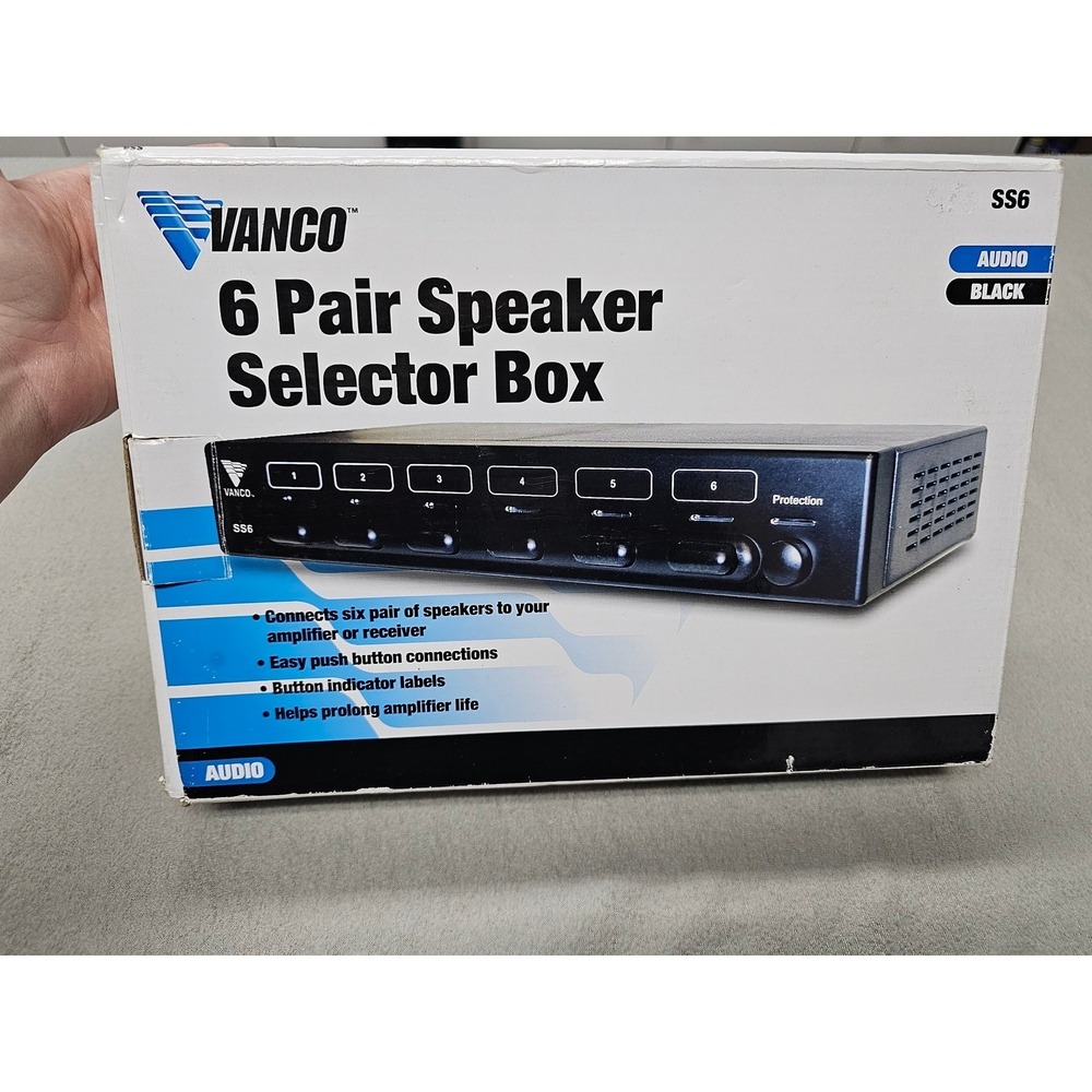 Vanco SS6 6 Pair Stereo Speaker Selector Box b15